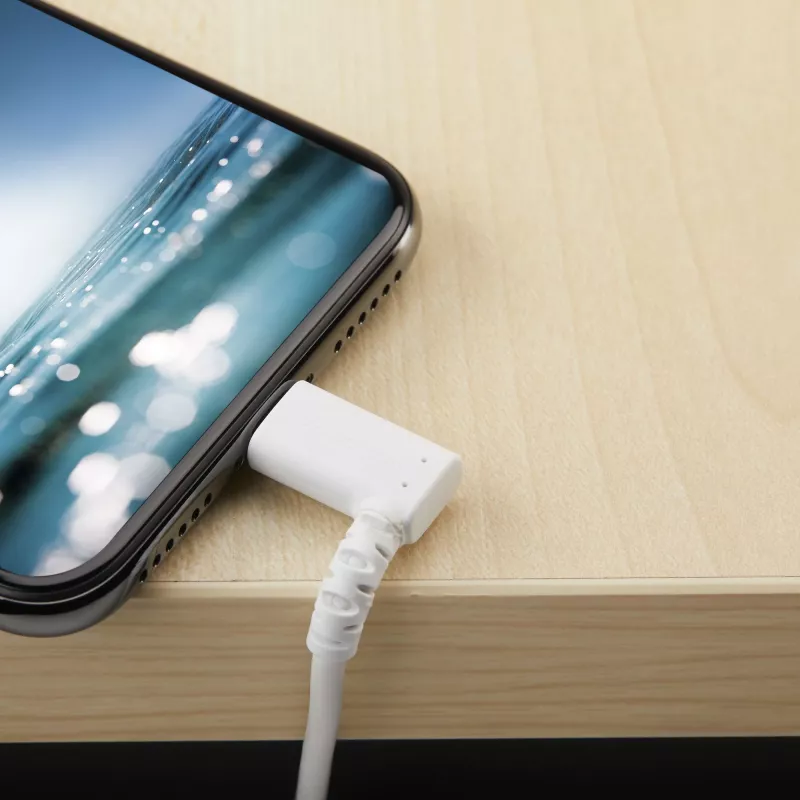 StarTech.com 1 m robuuste USB-A naar Lightning-kabel – wit 90° haaks duurzaam aramidevezel USB Type-A naar Lightning laad-/synckabel – Apple MFi-gecertificeerd – iPhone