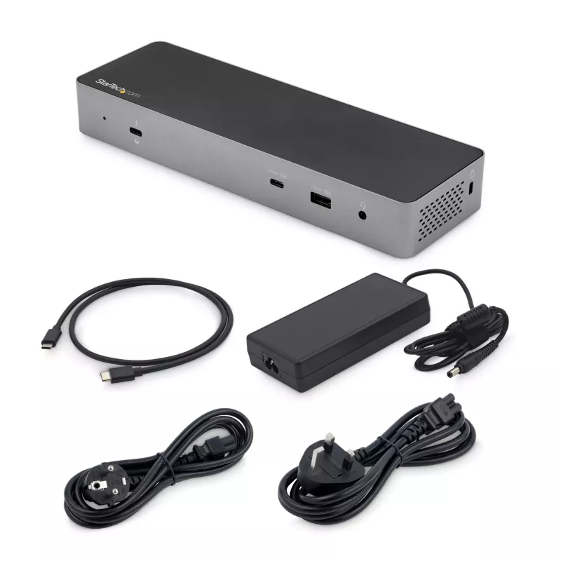 StarTech.com USB C dockingstation voor Macbook Pro/Air-M1/M2/M3/M4, Thunderbolt-compatibel, HDMI/DisplayPort, dual 4K 60Hz/enkel 8K, USB Type-C laptop-dock, 96W Power Delivery, USB 10Gbps