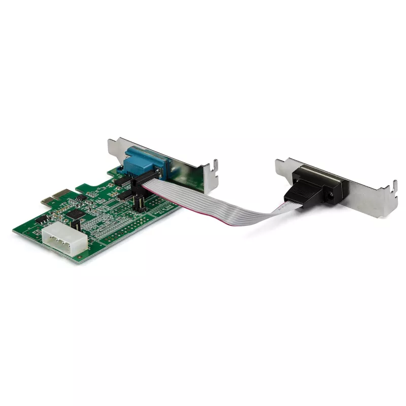 StarTech.com 2-poorts PCI Express RS232 seriële adapterkaart – PCIe RS232 seriële host-controller – PCIe naar serieel DB9 – 16950 UART – low-profile uitbreidingskaart – Windows & Linux