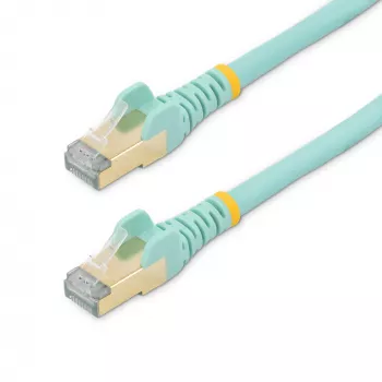 StarTech.com 10m CAT6a ethernetkabel – 10-gigabit afgeschermde Snagless RJ45 100W PoE-patchkabel – 10GbE STP netwerkkabel met trekontlasting – aqua individueel getest/bekabeling is UL-gecertificeerd/TIA