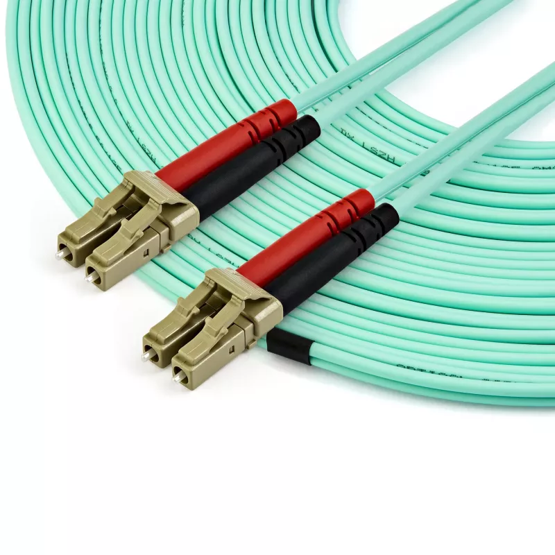 StarTech.com 15 m (50 ft) LC/UPC naar LC/UPC OM3 multimode glasvezelkabel, full-duplex, 50/125 µm zipcord-vezelkabel, 100G, lage invoegdemping, LSZH glasvezel-jumperkabel