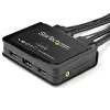 StarTech.com 2-poorts HDMI KVM-switch - 4K 60Hz - compacte dual-port UHD/Ultra HD USB desktop KVM-switch met geïntegreerde 1,2 m kabels & audio - busgevoed & externe omschakeling - MacBook ThinkPad