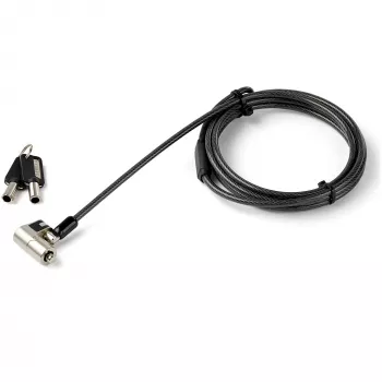 StarTech.com 2 m 3-in-1 universeel laptopkabelslot – op sleutel gebaseerd beveiligingskabelslot voor laptop/desktop, compatibel met K-slot, nano- en wedge-slot-computers – diefstalbeveiliging stalen kabelslot met sleutels