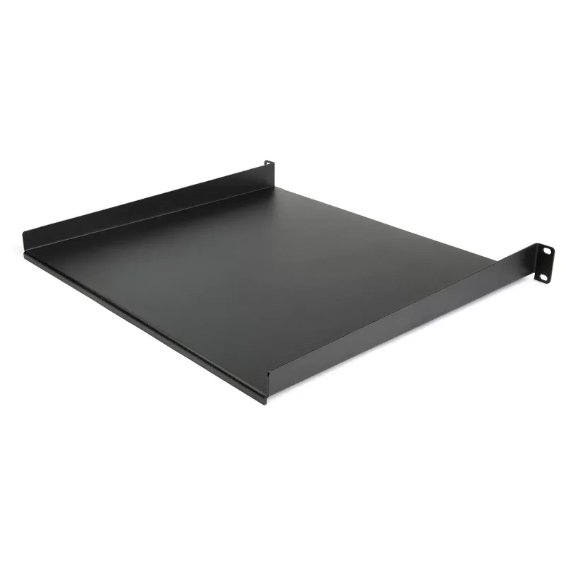 StarTech.com 1U serverrack-plank - universele rackmontage-kraagarmplank voor 19 inch netwerkapparatuur-rack & -kast - hoogbelastbaar staal – draagvermogen 20 kg - 16 inch diepe lade, zwart
