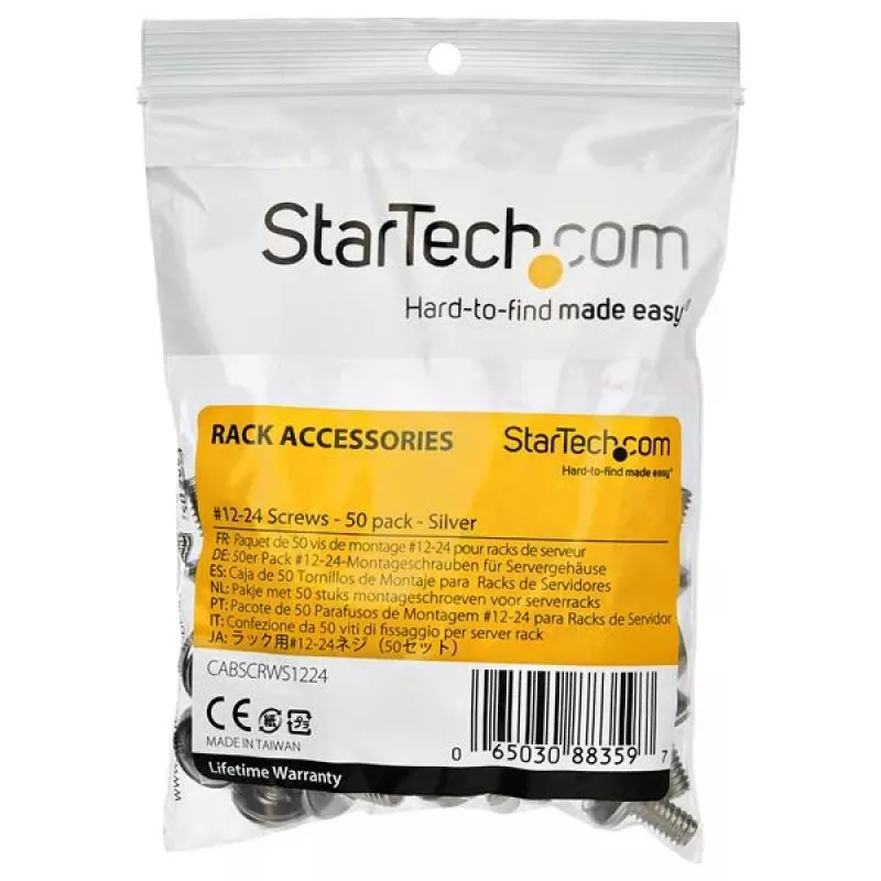StarTech.com 12-24 serverrack-schroeven – 50-pack – vernikkeld