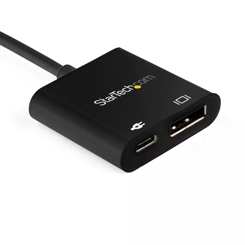 StarTech.com USB-C naar DisplayPort-adapter met Power Delivery – 8K 60 Hz / 4K 120 Hz USB Type-C naar DP 1.4 videoconverter met 60 W PD doorgifte-laden – HBR3 – Thunderbolt 3 compatibel