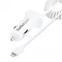 StarTech.com Lightning-autolader met spiraalkabel, 1 m Lightning-spiraalkabel, 12 W, wit, 2-poorts USB-autolaadadapter voor telefoons en tablets, dual-USB auto-iPhone-lader