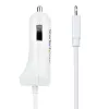 StarTech.com Lightning-autolader met spiraalkabel, 1 m Lightning-spiraalkabel, 12 W, wit, 2-poorts USB-autolaadadapter voor telefoons en tablets, dual-USB auto-iPhone-lader