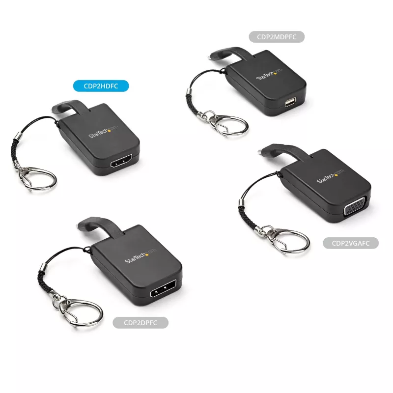 StarTech.com compacte USB-C-naar-HDMI-adapter – 4K 30Hz USB Type-C-naar-HDMI videodisplay-converter met sleutelhangerring – USB-C DP Alt-Mode-naar-HDMI monitor-dongle – Thunderbolt 3 compatibel