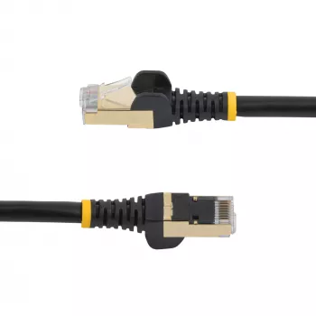 StarTech.com 7,5m CAT6a Ethernet-kabel – 10 Gigabit afgeschermde, vergrendelbeschermingvrije RJ45 100W PoE patchkabel – 10GbE STP netwerkkabel met trekontlasting – zwart individueel getest/bekabeling UL-gecertificeerd/TIA