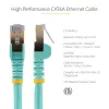 StarTech.com 1,5m CAT6a Ethernet-kabel – 10 Gigabit afgeschermde Snagless RJ45 100W PoE-patchkabel – 10GbE STP-netwerkkabel met trekontlasting – aqua, individueel getest/bekabeling UL-gecertificeerd/TIA