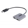 StarTech.com DP naar Dual HDMI MST HUB - Dual HDMI 4K 60Hz - DisplayPort multi-monitor-adapter met 30 cm kabel - DP 1.4 Multi Stream Transport Hub, DSC | HBR3 - DP naar HDMI-splitter