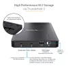 StarTech.com 4 bay Thunderbolt 3 NVMe behuizing, voor M.2 NVMe SSD-stations, 1x DisplayPort video/2x TB3 downstream-poorten, 40 Gbit/s, 72W voeding, externe harde schijf behuizing