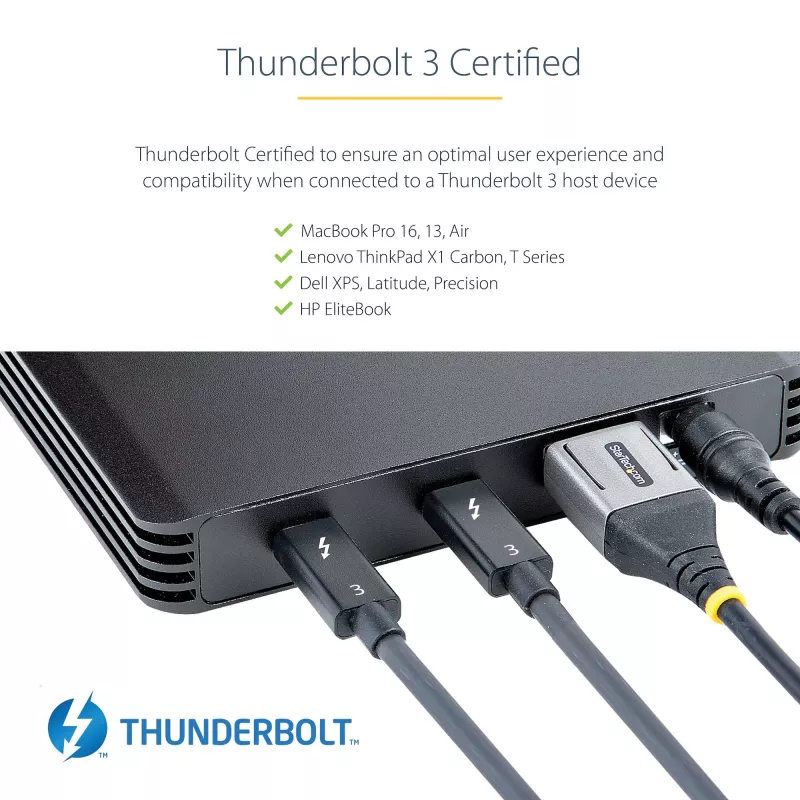 StarTech.com 4 bay Thunderbolt 3 NVMe behuizing, voor M.2 NVMe SSD-stations, 1x DisplayPort video/2x TB3 downstream-poorten, 40 Gbit/s, 72W voeding, externe harde schijf behuizing