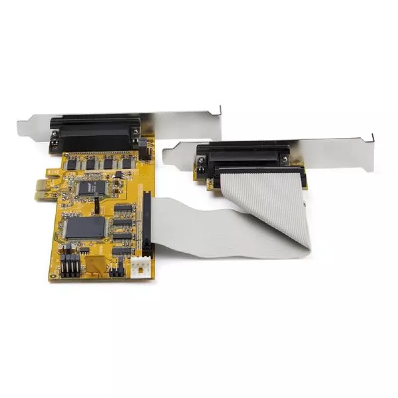 StarTech.com 8-poorts PCI Express RS232 seriële adapterkaart, PCIe RS232 seriële kaart, 16C1050 UART, low profile seriële DB9 controller/uitbreidingskaart, 15 kV ESD-bescherming, alleen Windows – TAA