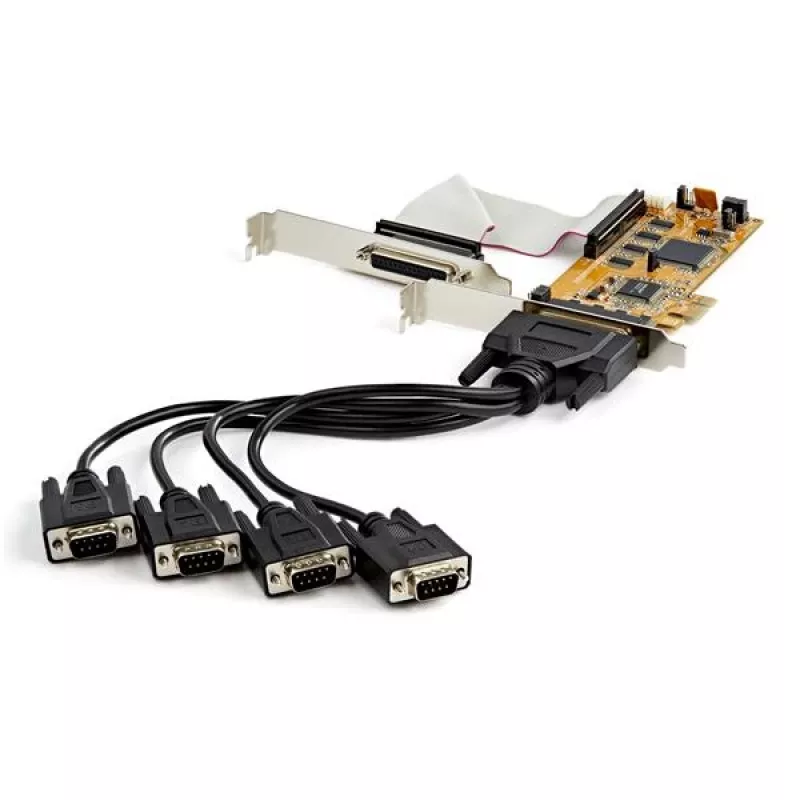 StarTech.com 8-poorts PCI Express RS232 seriële adapterkaart, PCIe RS232 seriële kaart, 16C1050 UART, low profile seriële DB9 controller/uitbreidingskaart, 15 kV ESD-bescherming, alleen Windows – TAA
