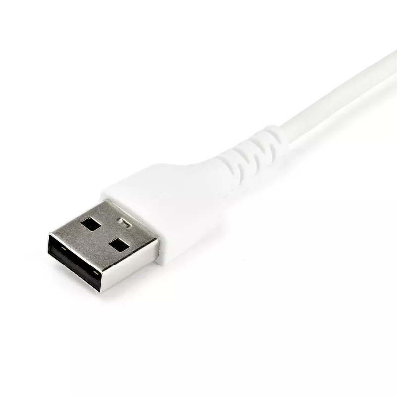 StarTech.com 2m USB-A naar USB-C oplaadkabel – robuuste snellaad- en sync-USB-2.0-naar-USB-Type-C datakabel – duurzame TPE-mantel aramidevezel M/M 3A wit – Samsung S10, iPad Pro, Pixel