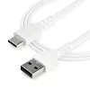 StarTech.com 2m USB-A naar USB-C oplaadkabel – robuuste snellaad- en sync-USB-2.0-naar-USB-Type-C datakabel – duurzame TPE-mantel aramidevezel M/M 3A wit – Samsung S10, iPad Pro, Pixel