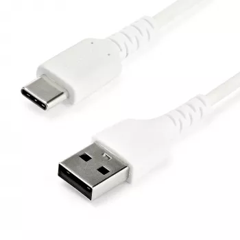 StarTech.com 1m USB-A naar USB-C oplaadkabel – robuuste snellaad- en synckabel USB 2.0 naar USB Type-C – duurzame TPE-mantel met aramidevezel M/M 3A wit – Samsung S10, iPad Pro, Pixel