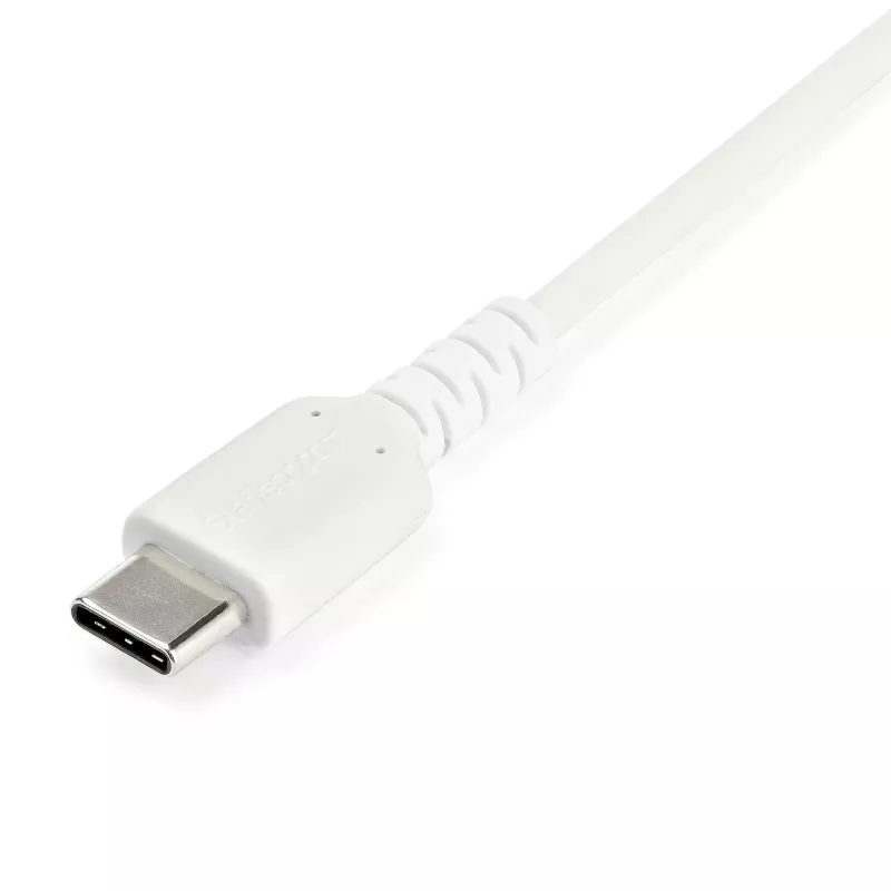 StarTech.com 1m USB-A naar USB-C oplaadkabel – robuuste snellaad- en synckabel USB 2.0 naar USB Type-C – duurzame TPE-mantel met aramidevezel M/M 3A wit – Samsung S10, iPad Pro, Pixel