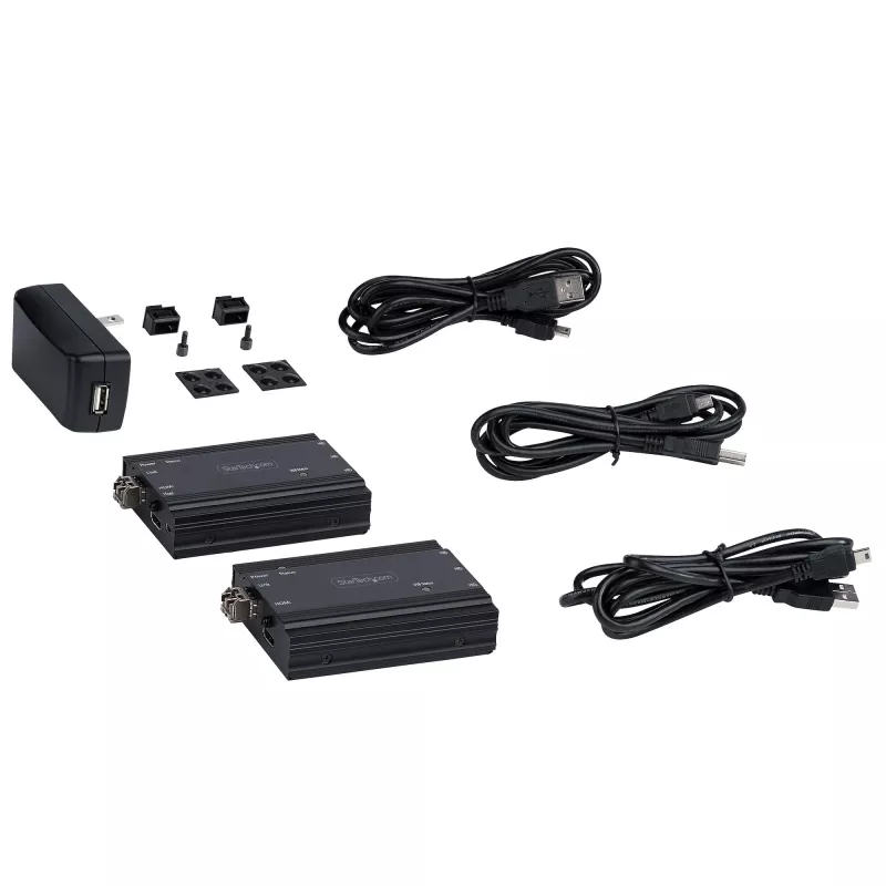 StarTech.com 4K HDMI KVM-extender over glasvezel - HDMI video & USB remote KVM-switch/console-extender - tot 984ft/300m (MultiMode) - 2x 10G MMF SFP+-modules - KVM-extensiekit (TX/RX)