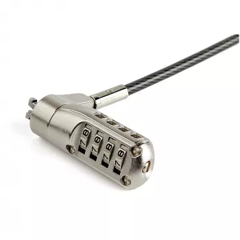 StarTech.com 2m laptopkabelslot - Nano-Slot-compatibel 4-cijferig combinatiebeveiligingskabelslot - geserialiseerd diefstalbeveiligd vinylgecoat stalen kabelslot voor Nano-Slot-computer/apparaat