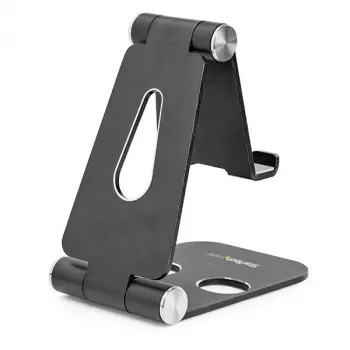 StarTech.com telefoon- en tabletstandaard - opvouwbare universele houder voor mobiele apparaten voor smartphones & tablets - verstelbare ergonomische telefoonstandaard met meerdere hoeken voor het bureau - draagbaar - zwart
