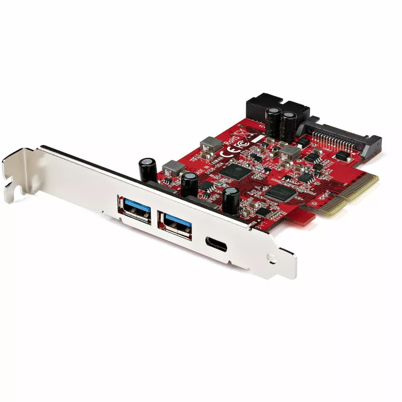 StarTech.com 5-poorts USB PCIe-kaart - 10Gbps USB 3.1 Gen 2 PCIe-kaart met 1x USB-C & 2x USB-A - 1x 2-poorts IDC (interne 5Gbps USB-header-uitbreiding) - USB-C PCI Express controllerkaart