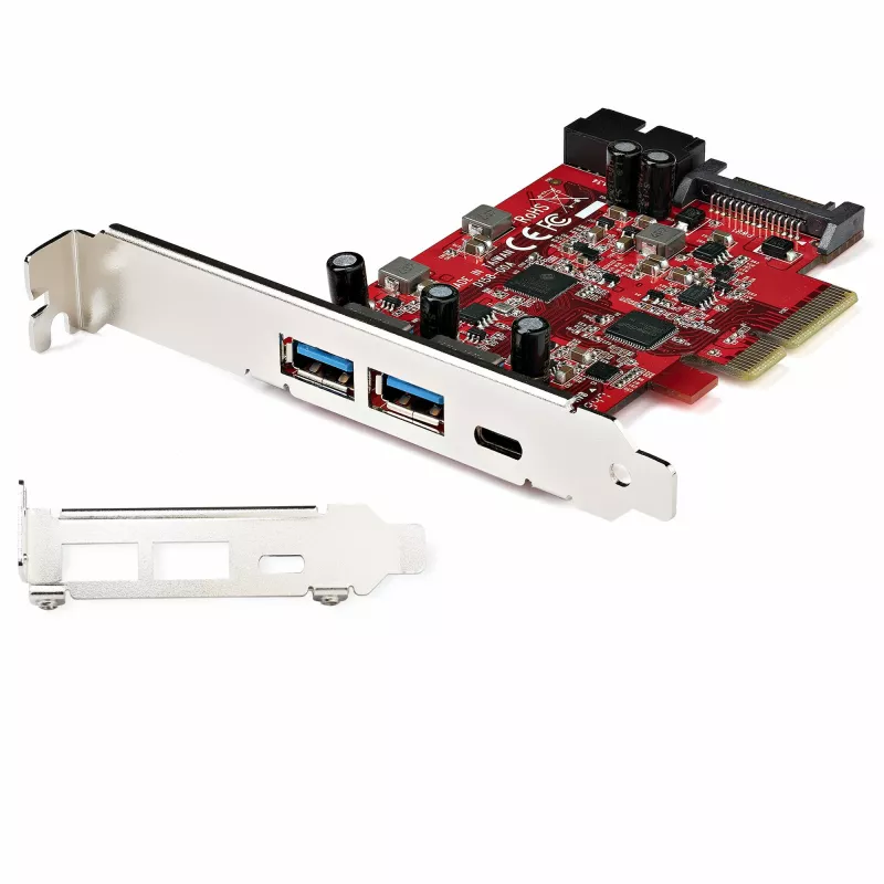StarTech.com 5-poorts USB PCIe-kaart - 10Gbps USB 3.1 Gen 2 PCIe-kaart met 1x USB-C & 2x USB-A - 1x 2-poorts IDC (interne 5Gbps USB-header-uitbreiding) - USB-C PCI Express controllerkaart