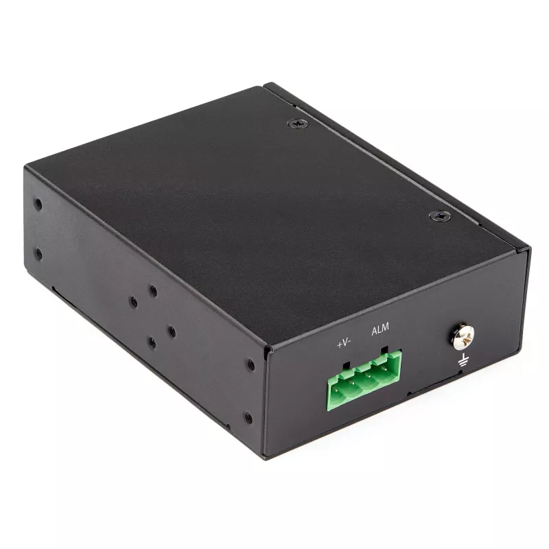 StarTech.com PoE+ industriële glasvezel-naar-Ethernet-mediaconverter 60W - SFP naar RJ45 - singlemode/multimode glasvezel naar koper Gigabit Ethernet - compact formaat - IP30/ -40 tot +75 °C