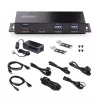 StarTech.com 7-poorts industrial USB 10Gbps-hub met voeding, metaal, monteerbaar, 5x USB-A en 2x USB-C downstream-poorten, ESD-beveiliging, powered USB-hub, TAA