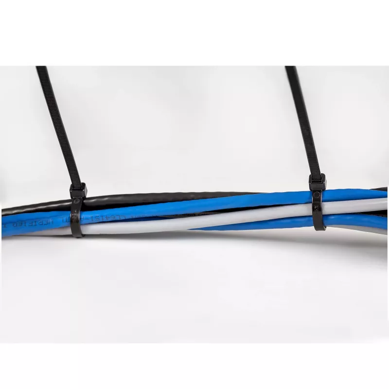 StarTech.com 20 cm kabelbinders - 4 mm breed, 55 mm bundeldiameter, 22 kg treksterkte, zelfvergrendelende nylon kabelbinders met gebogen punt - 94V-2/UL-gecertificeerd, 1000-pack - zwart