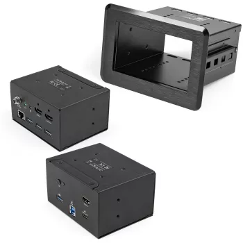 StarTech.com vergaderruimte-dockingstation - universeel laptop-dock - 4K HDMI, 60W Power Delivery, USB-hub, GbE, audio - tafel-connectiviteitsbox voor huddle-/boardroom-samenwerkingsruimtes