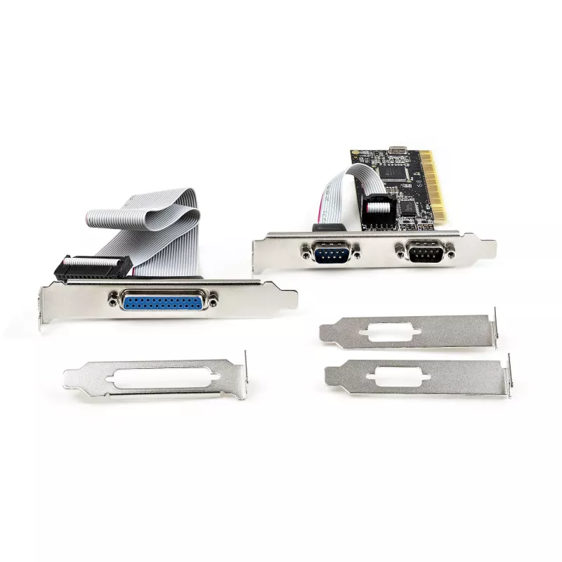 StarTech.com PCI Serial Parallel Combo Card met twee seriële RS232-poorten (DB9) & 1x parallelle LPT-poort (DB25) – PCI-combo-adapterkaart – PCI-uitbreidingskaart-controller – PCI-naar-printer-kaart