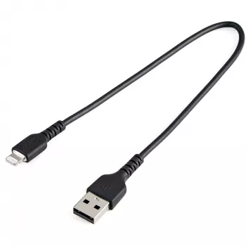 StarTech.com 30cm robuuste zwarte USB-A naar Lightning kabel – Heavy-Duty ruwe aramidevezel USB Type-A naar Lightning laad-/synckabel – Apple MFi gecertificeerd iPad/iPhone 12
