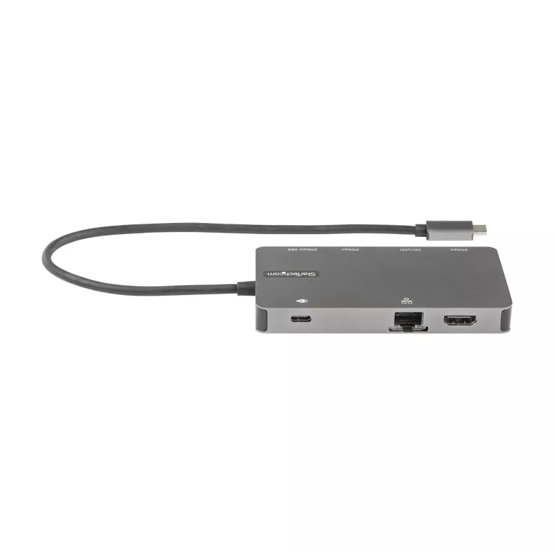 StarTech.com USB-C-multiport-adapter – HDMI 4K 30Hz of VGA travel dock – 5Gbps USB 3.0 hub (USB-A-/USB-C-aansluitingen) – 100W Power Delivery – SD/Micro SD – GbE – 30cm kabel – USB-C mini dock