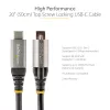 StarTech.com 50 cm top screw locking USB-C-kabel 10 Gbit/s – USB 3.1/3.2 Gen 2 Type-C-kabel – 100 W (5 A) Power Delivery laadvermogen, DP Alt Mode – enkele schroefvergrendeling, USB-C kabel laden/synchroniseren