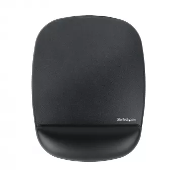 StarTech.com Muispad met polssteun, 6,7 x 7,1 x 0,8 inch (17 x 18 x 2 cm), ergonomisch muispad met polssteun, bureau-polssteunpad met antislip PU-basis, gevoerd gel-muispad met polssteun