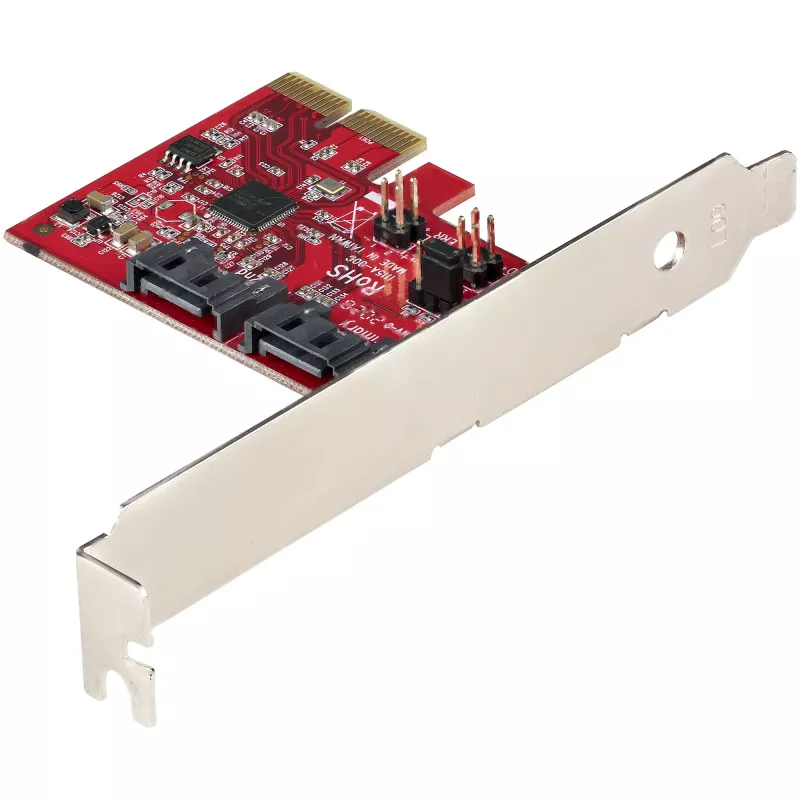 StarTech.com SATA PCIe-kaart - 2-poorts PCIe SATA-uitbreidingskaart - 6Gbps - Full/Low Profile - PCI Express naar SATA-adapter/controller - ASM1062R SATA RAID - PCIe naar SATA-converter