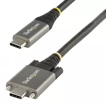 StarTech.com 0,91 m zijwaartse schroefvergrendeling USB-C-kabel 10 Gbit/s – USB-IF-gecertificeerde USB-C-kabel – USB 3.1/3.2 Gen 2 Type-C-kabel – 100 W (5 A) Power Delivery laden, DP Alt Mode – dubbele schroefvergrendeling – USB-C kabel laden/synchroniseren