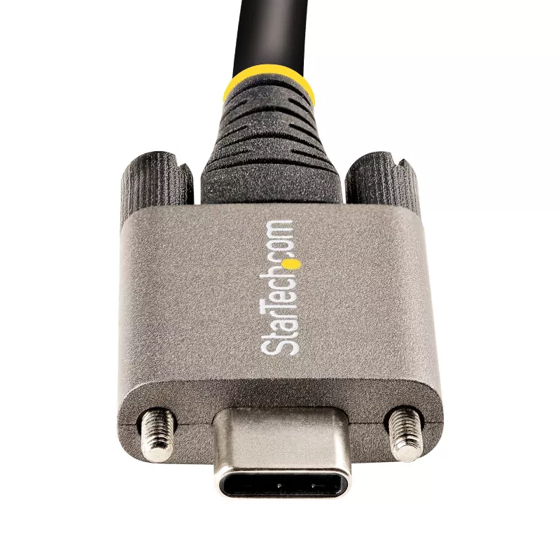 StarTech.com 0,91 m zijwaartse schroefvergrendeling USB-C-kabel 10 Gbit/s – USB-IF-gecertificeerde USB-C-kabel – USB 3.1/3.2 Gen 2 Type-C-kabel – 100 W (5 A) Power Delivery laden, DP Alt Mode – dubbele schroefvergrendeling – USB-C kabel laden/synchroniseren