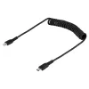 StarTech.com 1m (3ft) USB-C naar Lightning kabel, MFi-gecertificeerd, spiraalkabel iPhone laadkabel, Zwart, robuuste TPE-mantel aramidevezel, slijtvaste spiraalkabel Lightning