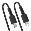 StarTech.com 1m (3ft) USB-C naar Lightning kabel, MFi-gecertificeerd, spiraalkabel iPhone laadkabel, Zwart, robuuste TPE-mantel aramidevezel, slijtvaste spiraalkabel Lightning
