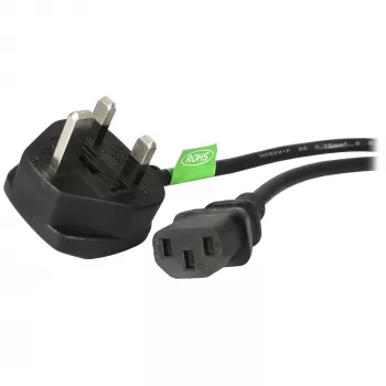StarTech.com 0,9 m (3ft) UK computer-netkabel, BS 1363 naar C13, 18AWG, 10A 250V, vervangende netkabel, koudapparaatkabel / UK netkabel, pc-voedingskabel, TV-netkabel