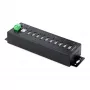 StarTech.com 10-poorts industriële USB 2.0 hub, robuuste USB-hub met ESD-bescherming niveau 4, DIN-/wand-/tafelmontage USB-A HUB, USB-poortuitbreiding met vergrendelbare aansluitingen, multiport-USB-hub