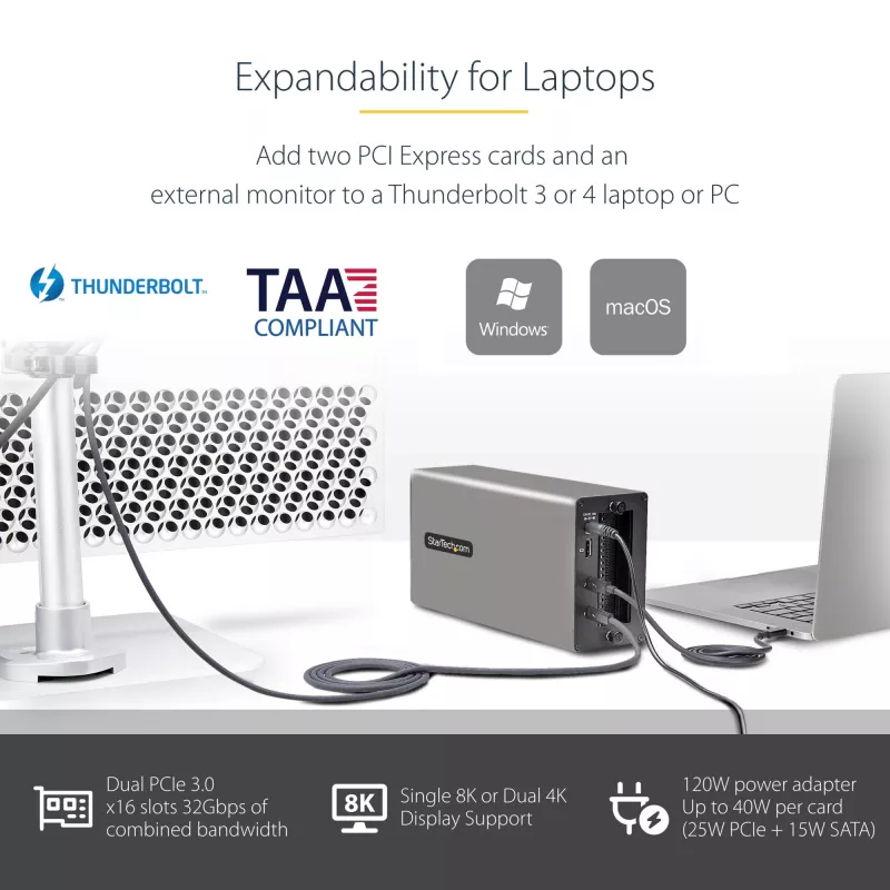 StarTech.com Dual-slot Thunderbolt 3 PCIe-uitbreidingsbehuizing