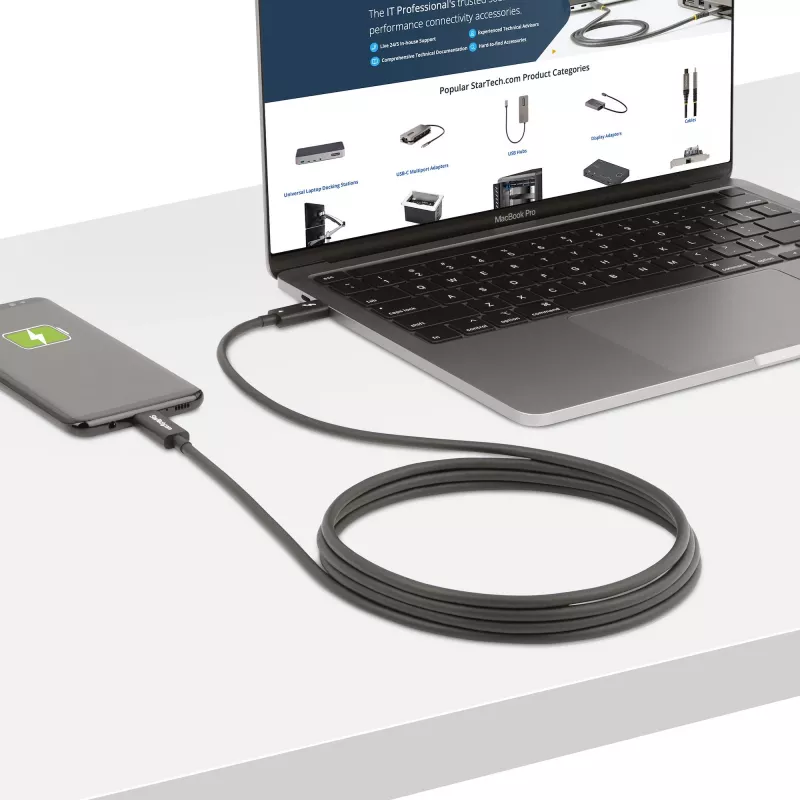 StarTech.com 2m actieve Thunderbolt 4 kabel, 40 Gbit/s, 100W Power Delivery, 4K/8K video, Intel-gecertificeerde Thunderbolt kabel – Compatibel met USB4/Thunderbolt 4/USB 3.2/USB Type-C/DisplayPort/Thunderbolt 3