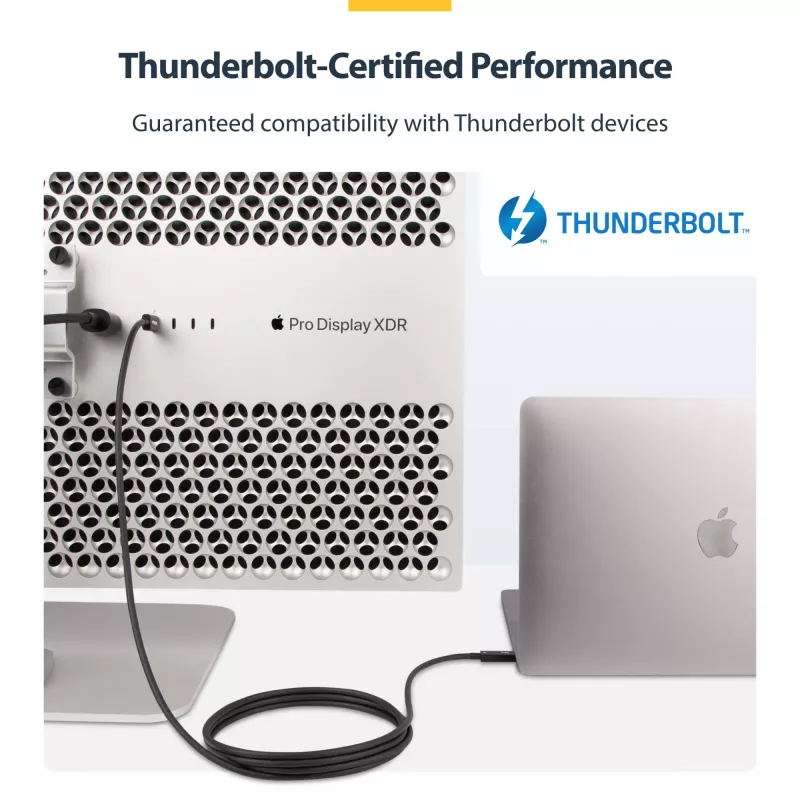 StarTech.com 2m actieve Thunderbolt 4 kabel, 40 Gbit/s, 100W Power Delivery, 4K/8K video, Intel-gecertificeerde Thunderbolt kabel – Compatibel met USB4/Thunderbolt 4/USB 3.2/USB Type-C/DisplayPort/Thunderbolt 3
