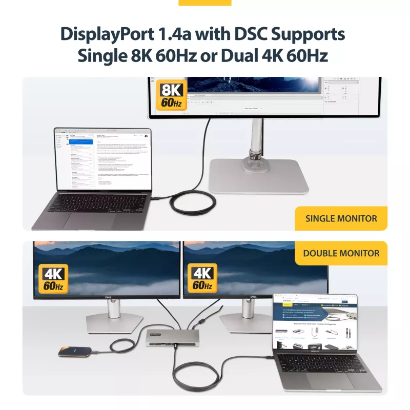 StarTech.com 2m actieve Thunderbolt 4 kabel, 40 Gbit/s, 100W Power Delivery, 4K/8K video, Intel-gecertificeerde Thunderbolt kabel – Compatibel met USB4/Thunderbolt 4/USB 3.2/USB Type-C/DisplayPort/Thunderbolt 3