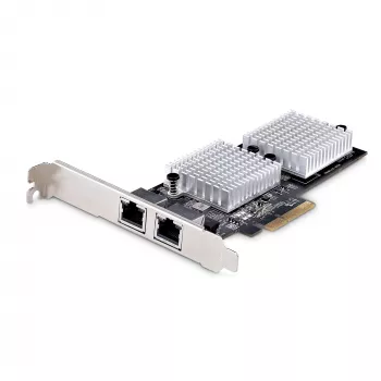 StarTech.com 2-poorts 10GbE PCIe-netwerkadapterkaart, netwerkkaart voor pc's/servers, zesvoudige snelheid PCIe-Ethernetkaart met jumbo-frame-ondersteuning, NIC/LAN-interfacekaart, 10GBASE-T en NBASE-T